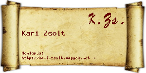Kari Zsolt névjegykártya